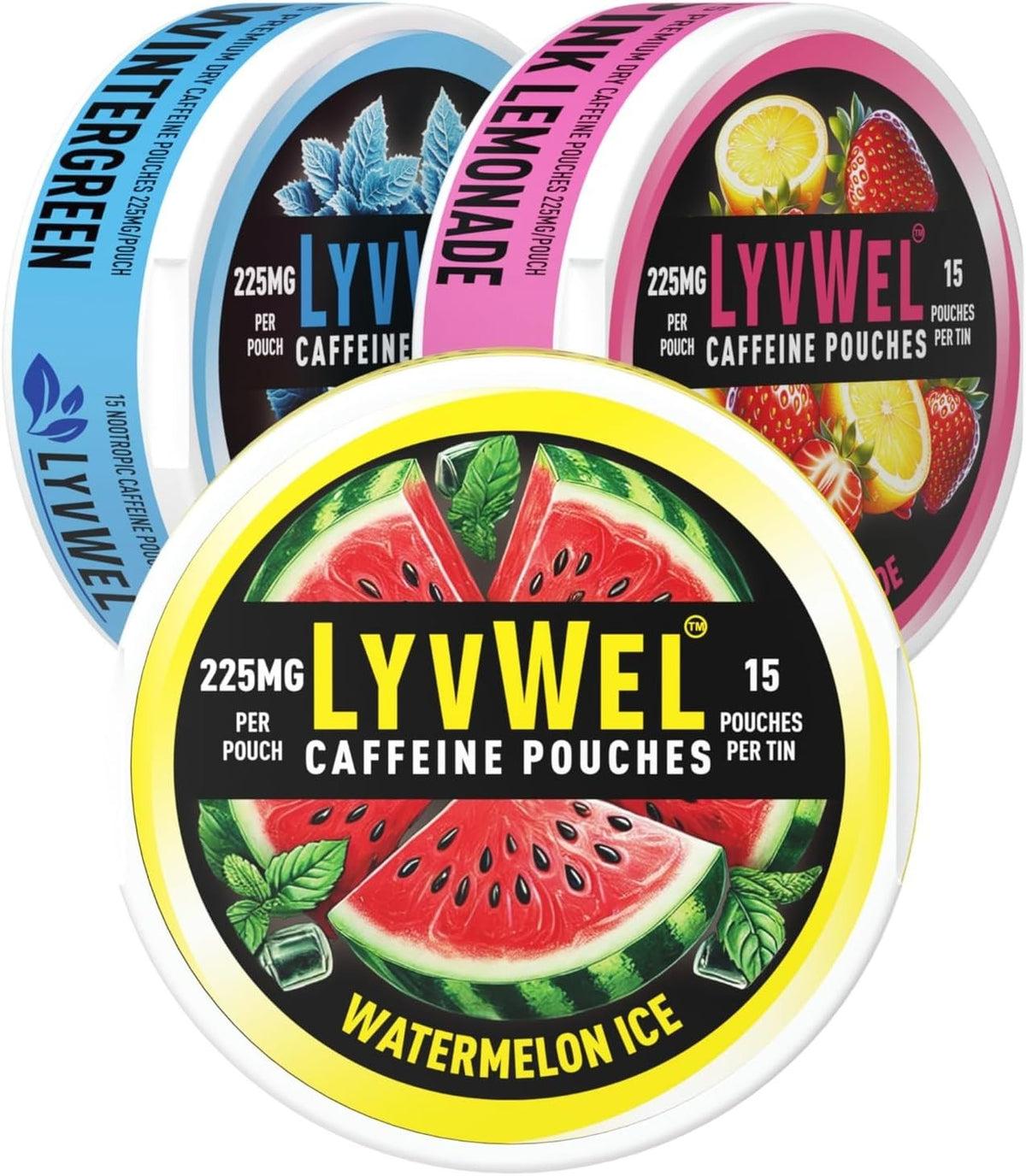 LyvWel 225mg Caffeine Energy Pouches | Nootropic Focus & Neuro Support - Energy & Focus Supplements product image