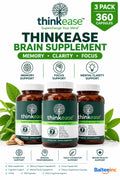 3X ThinkEase Brain Supplement 360 Capsules Memory Focus Clarity Nootropic - Brain & Focus Supplements product image