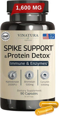 VINATURA Spike Protein Detox - Curcumin 1000 mg Bromelain 500 mg Nattokinase - Detox Supplements product image