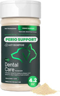 VetriScience Perio Support Dental Powder 4.2oz Dog Freshens Breath Plaque Tartar - Pet Dental Supplements product image