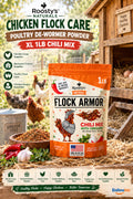 Roosty'S Naturals Flock Armor - Chicken De-Wormer Powder - Chili Mix | XL 1LB - Poultry Deworming Supplements product image