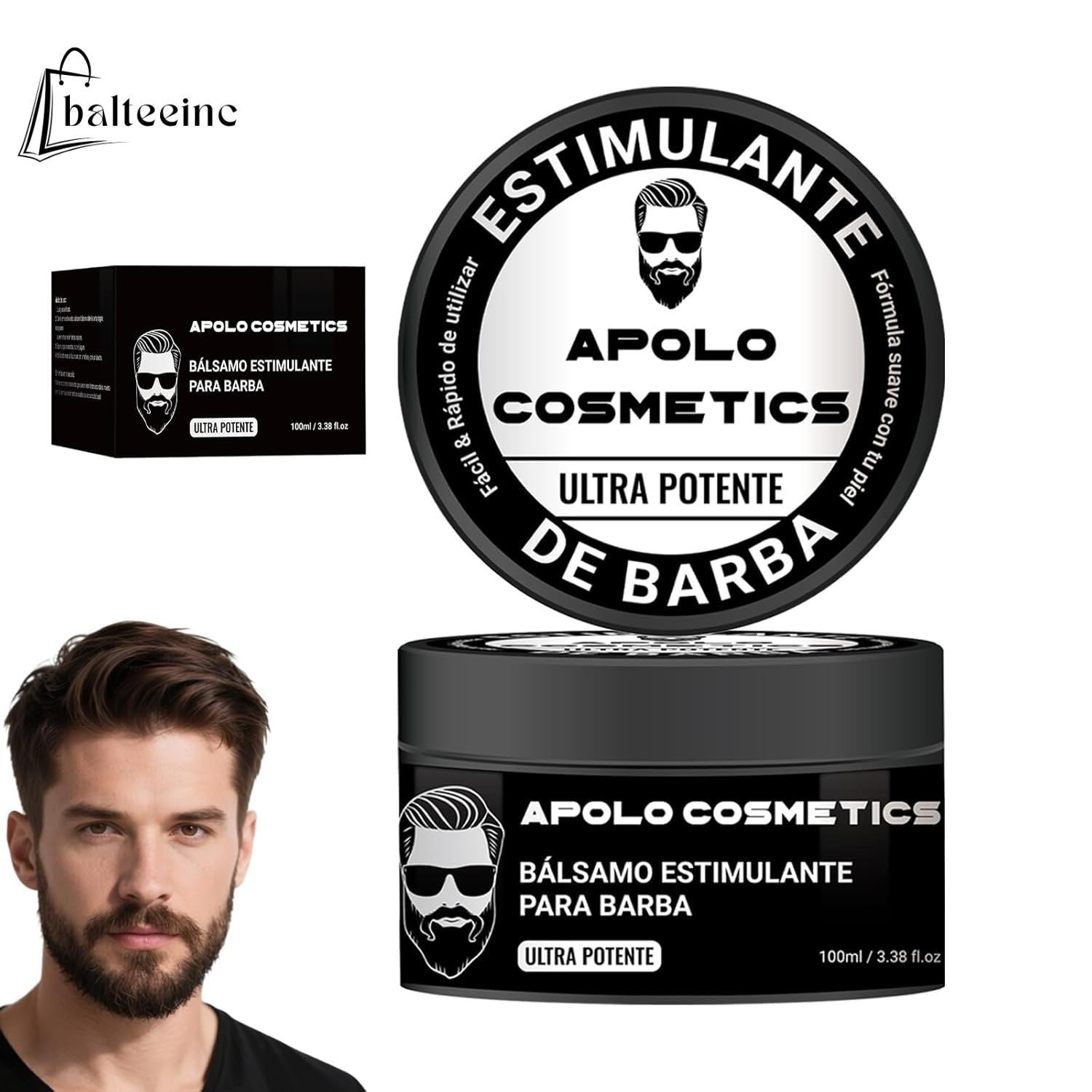 apolo cosmetics Para Barba Beard Growth Balm, Ultra Potente Estimulante de Ba - Beard Balms product image