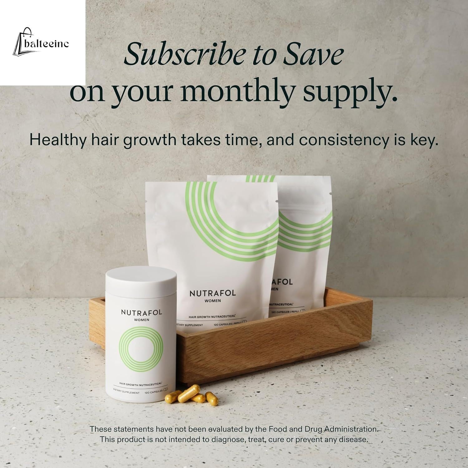 Nutrafol Postpartum Hair Growth Supplements Clinically Tested Visibly Thicker - Hair Growth Supplements product image