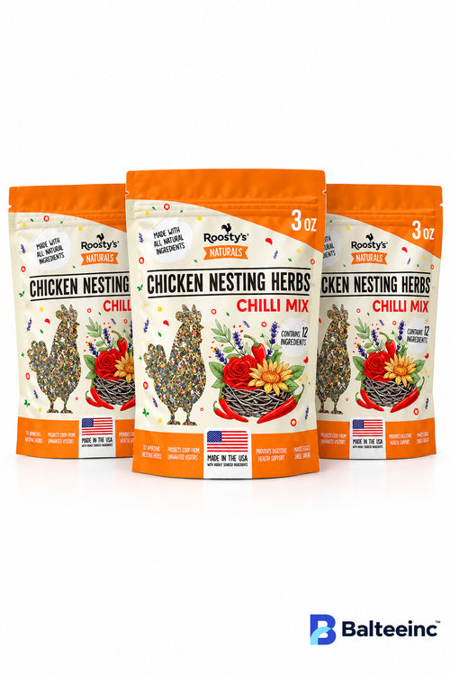 3x Roosty's Naturals Chicken Nesting Herbs Chili Mix (3 PACK) - Chicken Feed Supplements product image