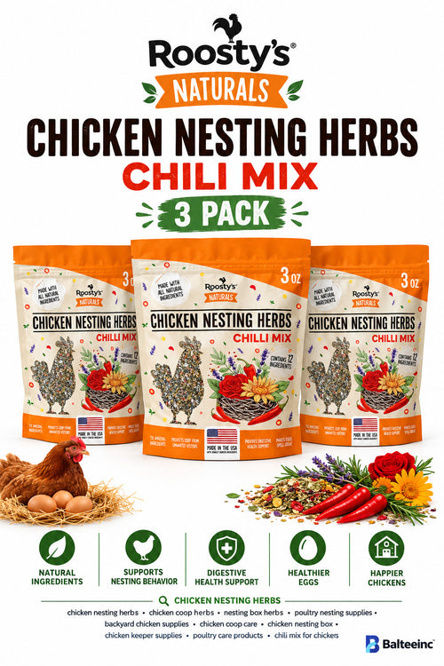 3X Roosty's Naturals Chicken Nesting Herbs Chili Mix 1LB USA Made - Chicken Feed Supplements product image