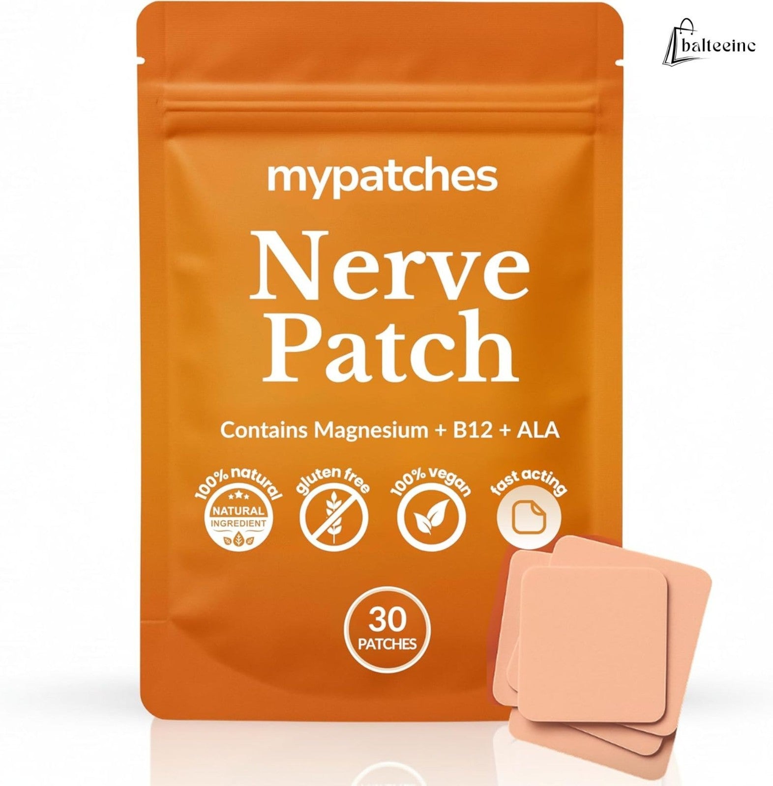 mypatches Nerve Patch with Magnesium, B12 Alpha Lipoic Acid – with Natural - Nerve Support Supplements product image