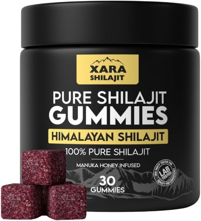 Xara Shilajit Pure Himalayan Shilajit Gummies for Men, Gummies 85+ Trace Mine - Herbal Supplements product image