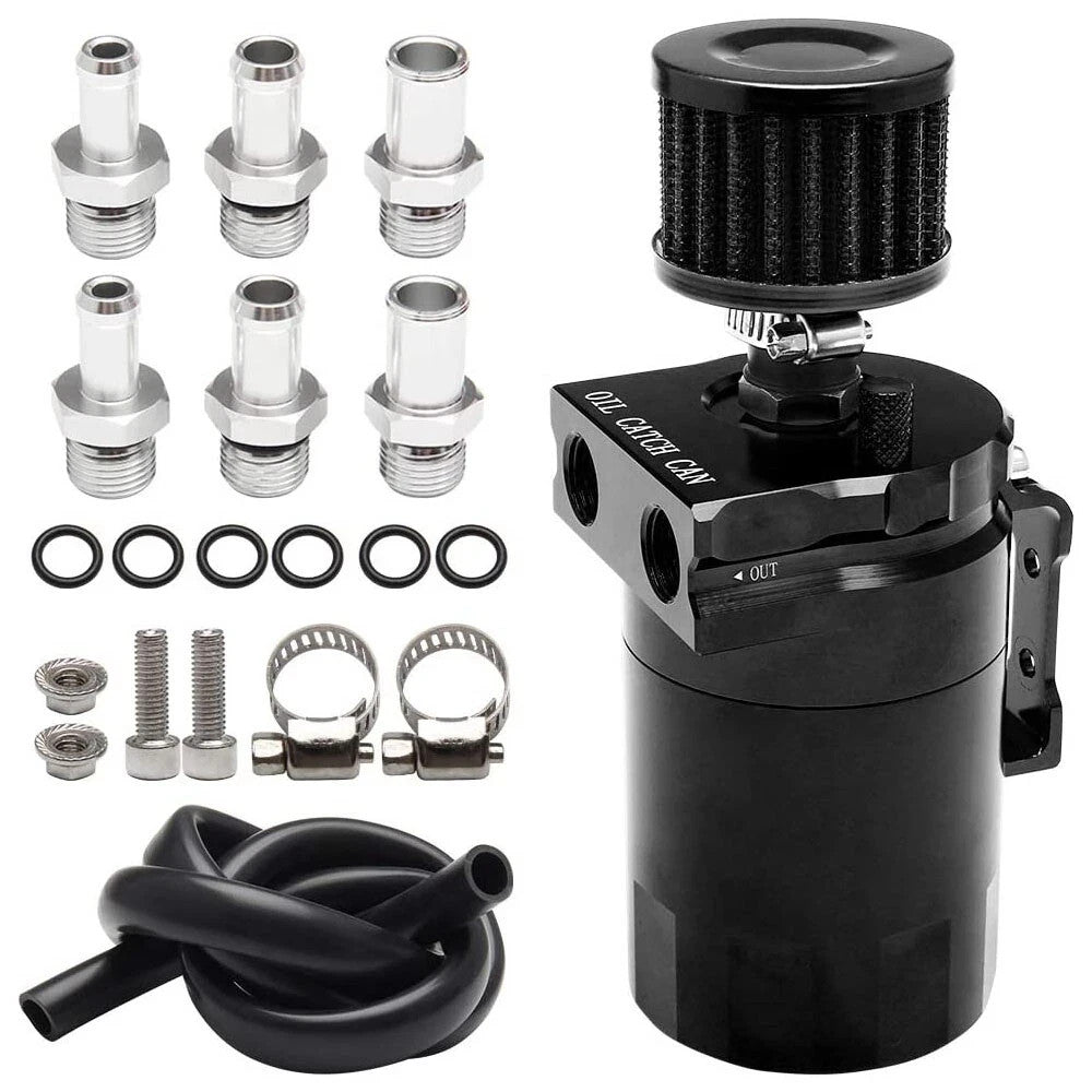 Oil Catch Can Kit Reservoir Baffled Tank with Breather Filter Universal Aluminum - Oil Catch Can Kits product image
