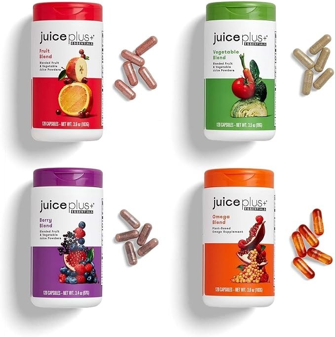 Juice Plus+ Fruit, Vegetable, Berry & Omega Blend Capsules - Nutrition from 30 - Whole Food Supplements product image