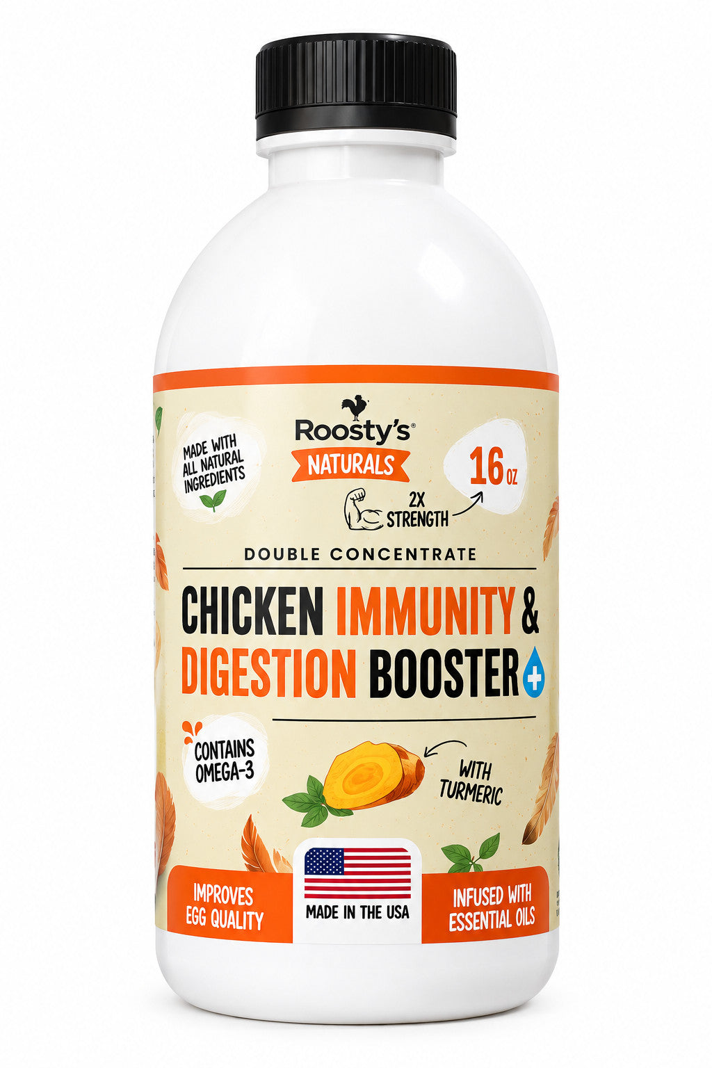 Roosty's Naturals Chicken Immunity & Digestion Booster | 16oz Chicken - Poultry Health Supplements product image