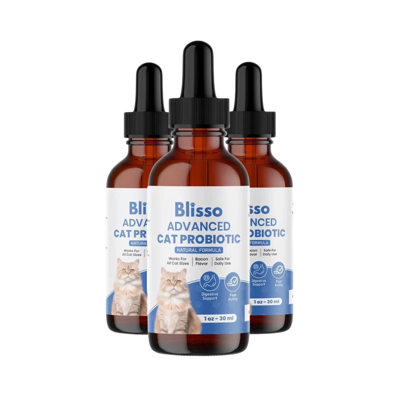 (3-Pack) Blisso Advanced Cat Probiotic Drops – Digestive Support Liquid Drops - Cat Probiotics product image