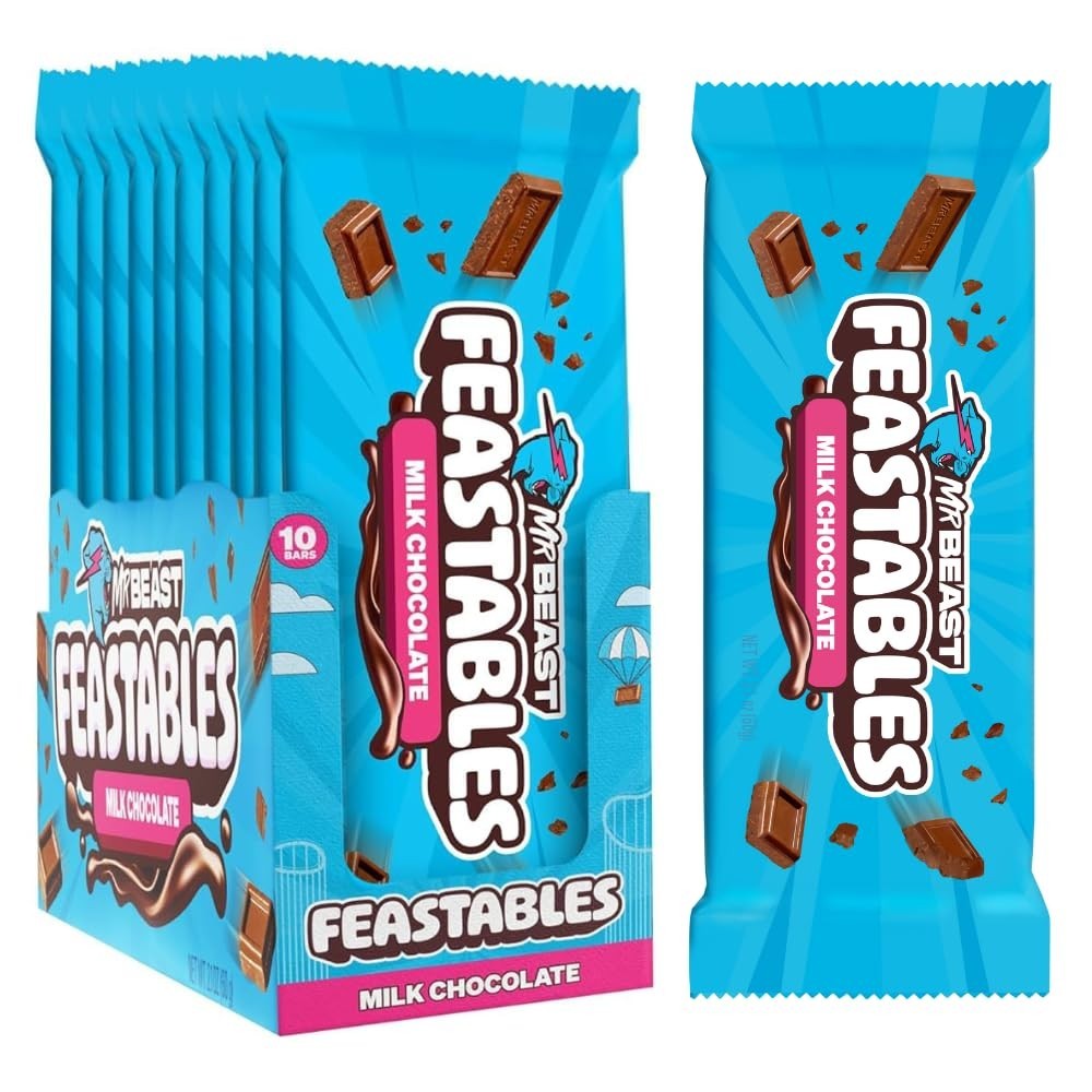 Feastables MrBeast Milk Chocolate Chocolate Bar, King Size Candy Bar for Adul - Chocolate Bars product image