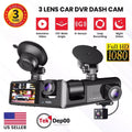 Dash Cam Car HD 1080P Front/Rear/Inside Dual Lens Video Recorder Camera G-Sensor - Dash Cameras product image