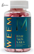 WEEM Hair Skin and Nails Gummies - Supports Healthy Hair - Vegan biotin Vitamins - Hair Growth Supplements product image